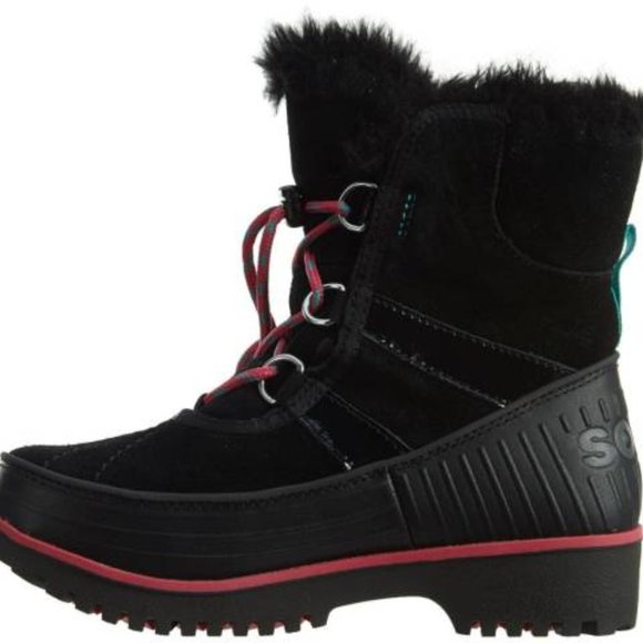 Sorel Shoes - Sorel Girls Womens 5 Tivoli II Black Faux Fur Insulated Wedge Winter Boots